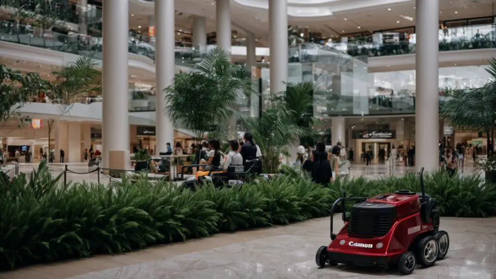 shopping mall display lawn mower
