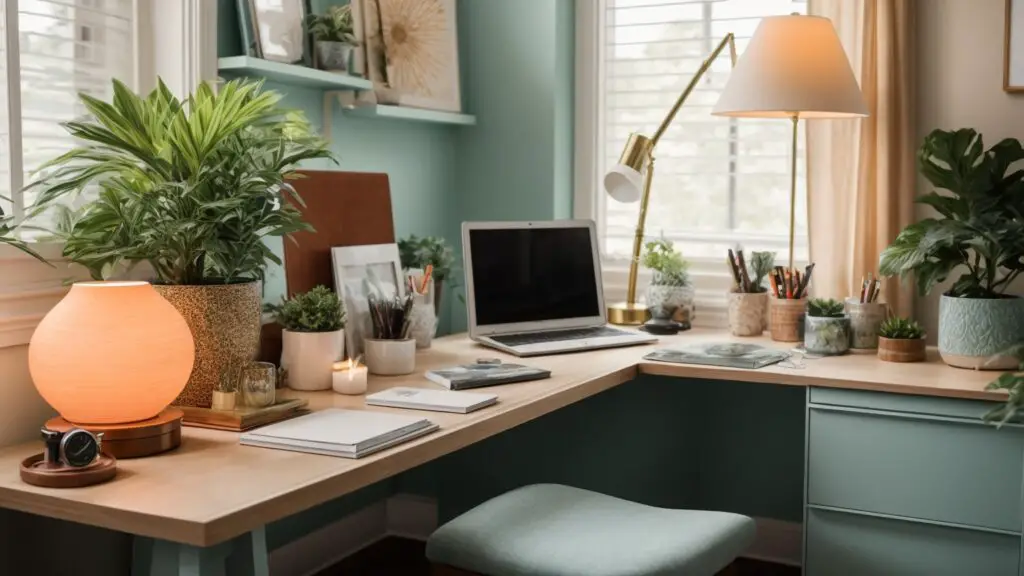 corner desk in a home office