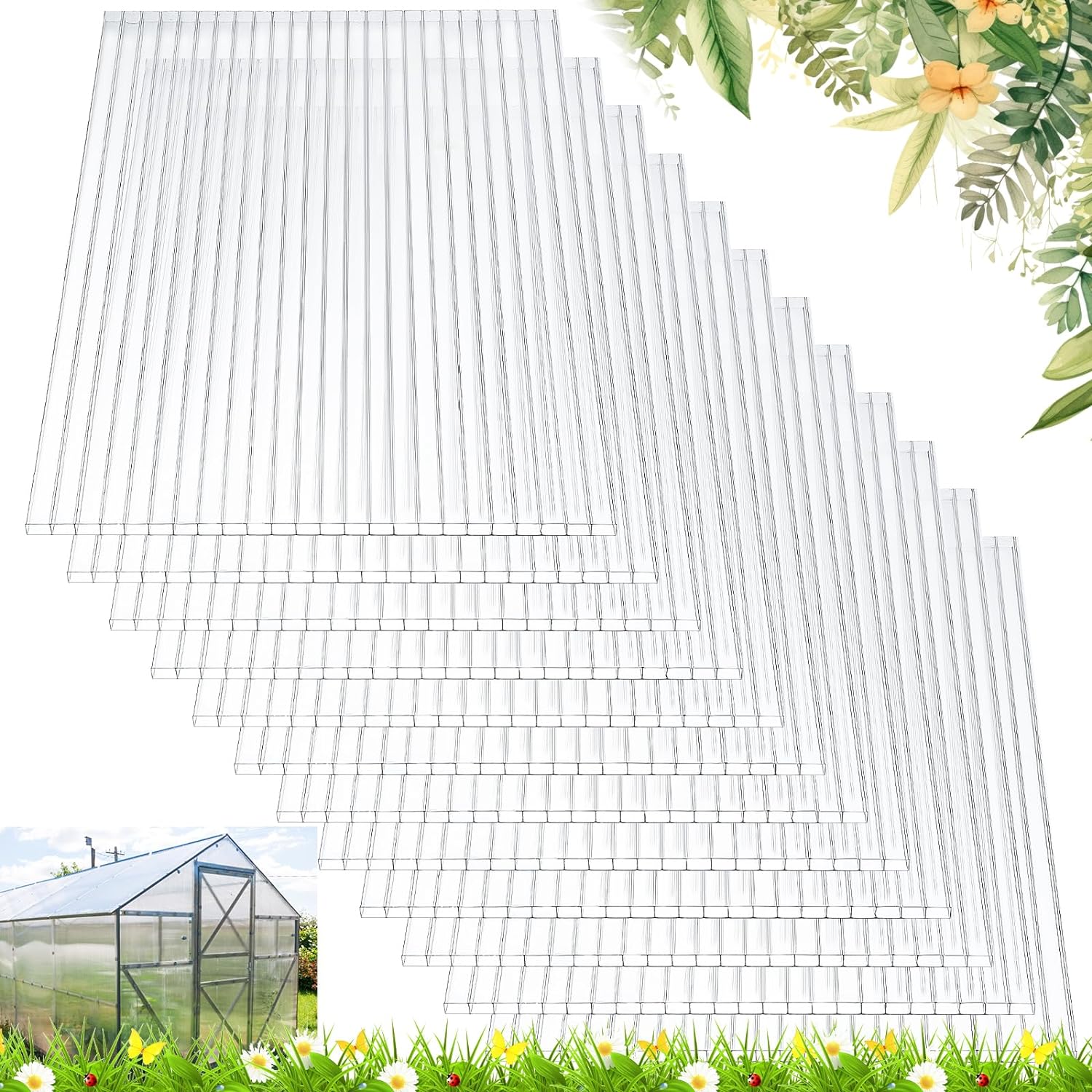 Tatuo 24 Pack Polycarbonate Greenhouse Panels