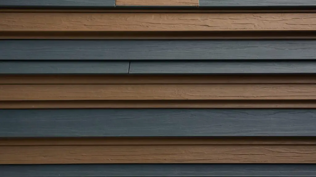 Close-up view of interlocking vinyl siding panels, showcasing their durability, variety, and aesthetic appeal on a home's exterior.