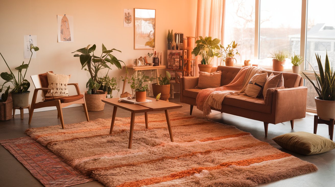 Perfect Warm Color Cozy Area Rug Decor Ideas for Your Apartment