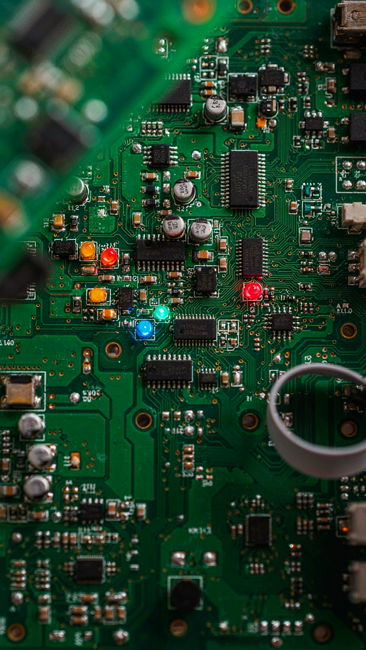 A glowing circuit board shows interconnected feedback loops, symbolizing responsive she shed