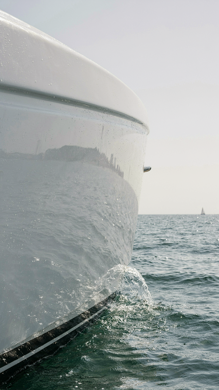 A smooth, durable polyurethane coated surface on a marine vessel.