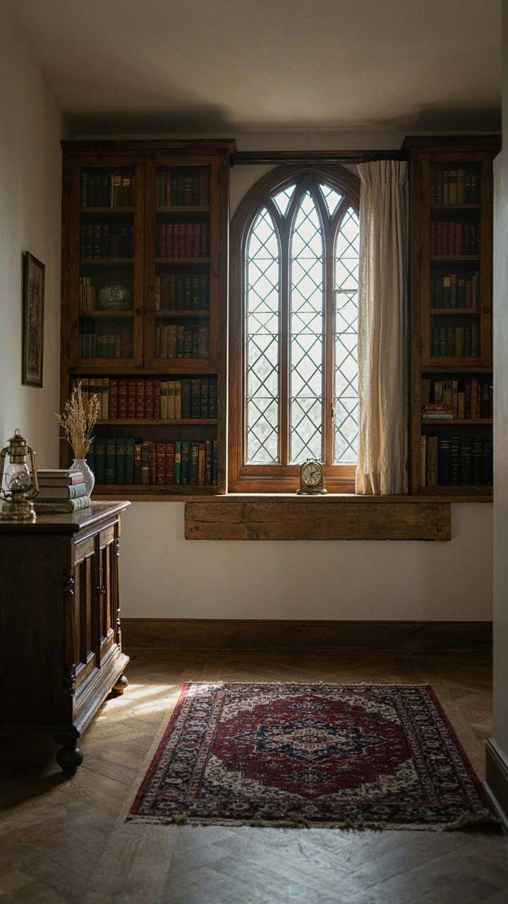 A preserved original craftsman house interior with period-correct built-ins.