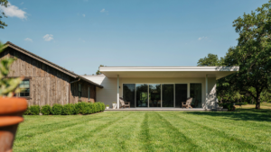 A modern ranch house addition shows how new and old can blend together.