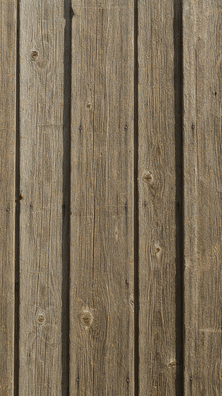 Close up of weathered wooden boards with overlapping joints and natural variations.