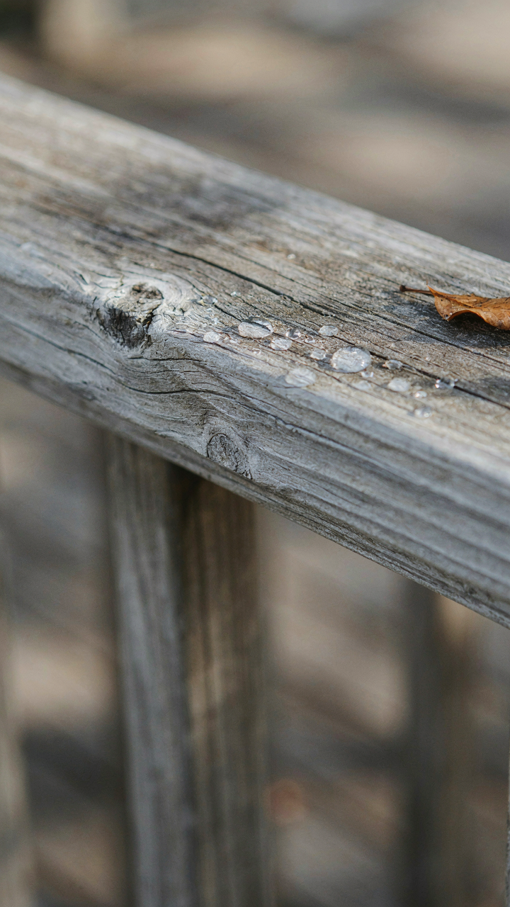Close-up of a cedar porch railing, showing resistance to weather and time.