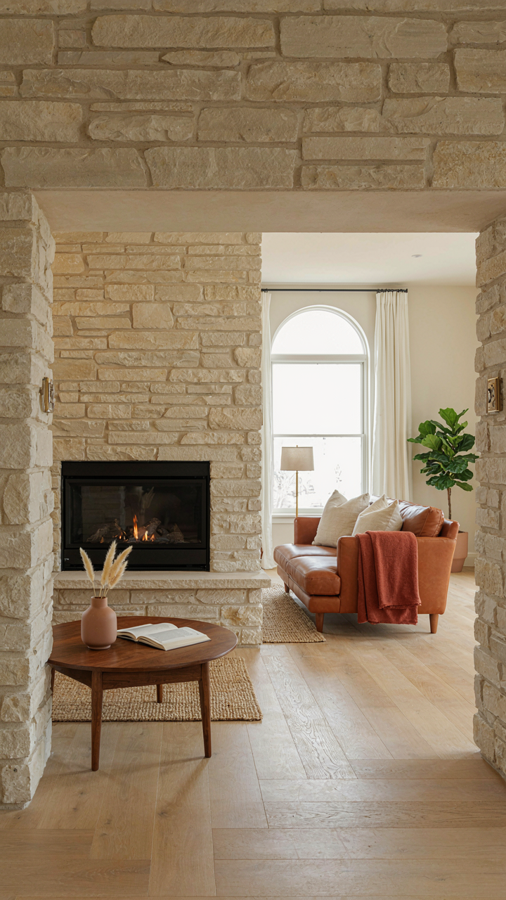 Ranch House Fireplace Ideas With Stone And Brick